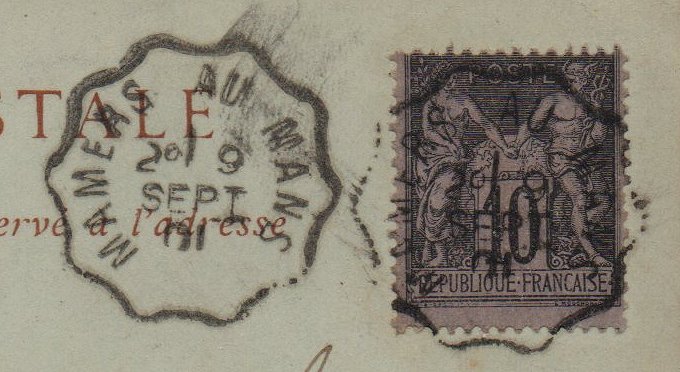 Courrier-Convoyeur Mamers au Mans Type II 1905